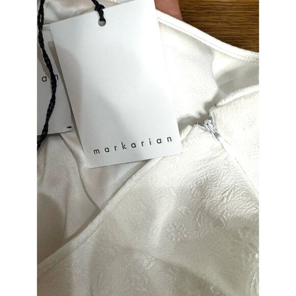 Markarian White One-Shoulder Asymmetric Viscose Midi Dress 10 Cocktail Bridal - Picture 4 of 10